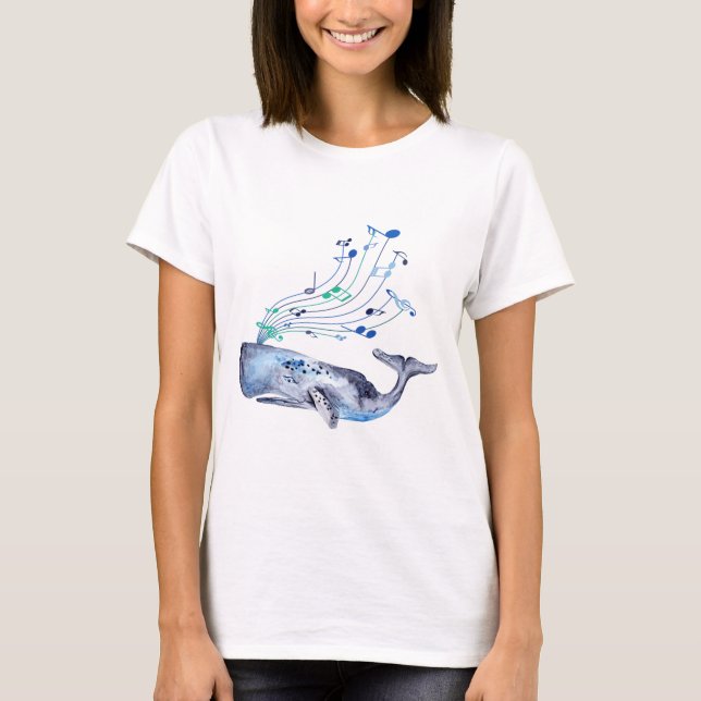 Camiseta Ballena azul musical del canto (Anverso)