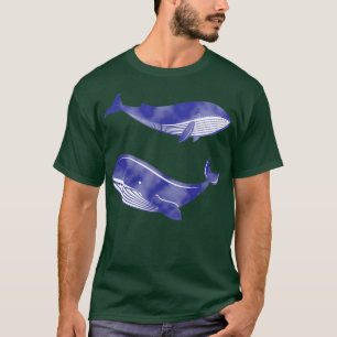 Camiseta ballena azul oscuro de color agua