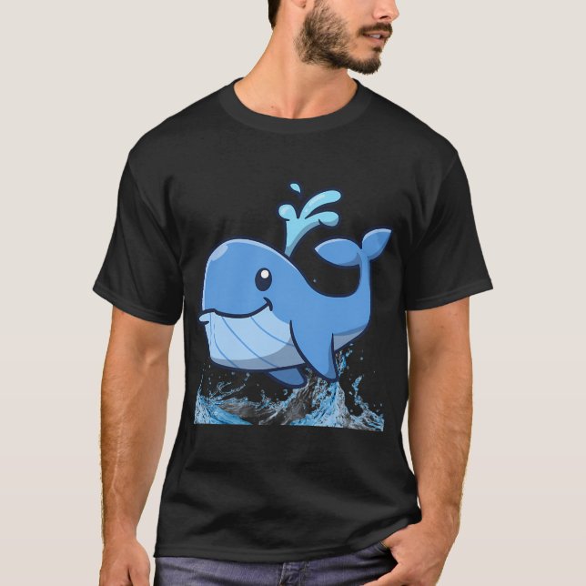 Camiseta Ballena Azul Sonriente (Anverso)