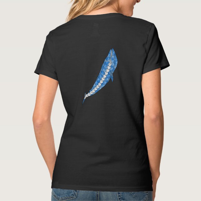 Camiseta Ballena azul tribal (Reverso)