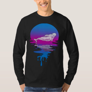 Camiseta Ballena Beluga Vintage Retro Atardecer