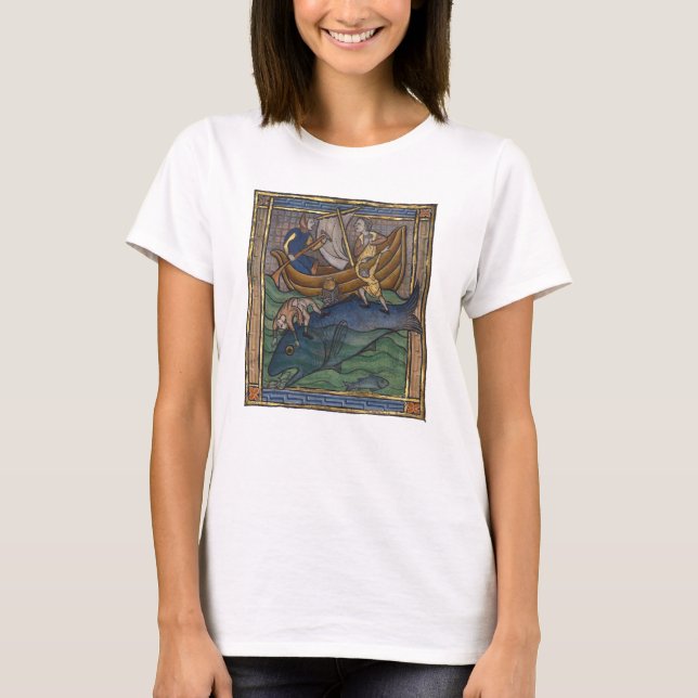 Camiseta Ballena bestiar medieval c. 1270 (Anverso)