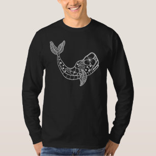 Camiseta Ballena Blanca Bonita Con Flores