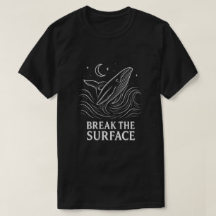 Camiseta Ballena Brillante Arte de Línea Océano Poder