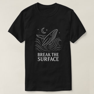Camiseta Ballena Brillante Arte de Línea Océano Poder