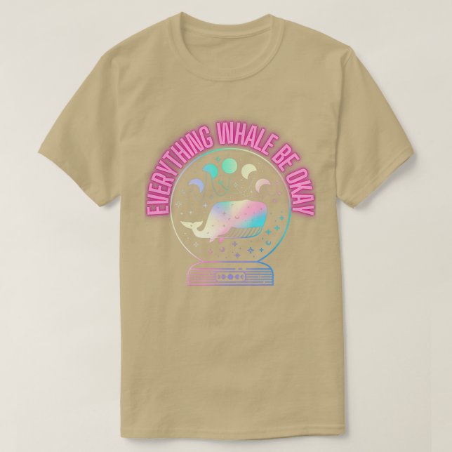 Camiseta Ballena celeste con fases lunares Holo Neon Waterc (Diseño del anverso)