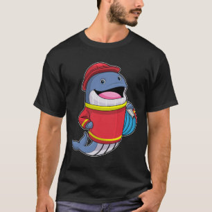 Camiseta Ballena como bombero con manguera