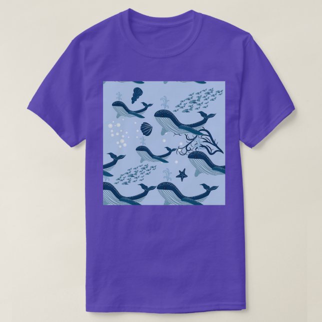 Camiseta ballena con elemento de vida subacuática patrón al (Diseño del anverso)