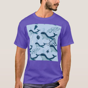 Camiseta ballena con elemento de vida subacuática patrón al