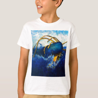 Camiseta Ballena contra la pintura colosal del paisaje