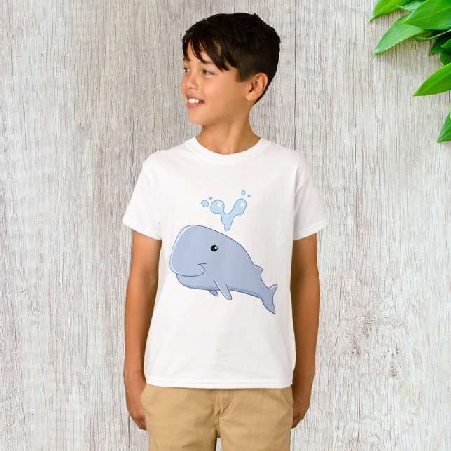 Camiseta Ballena corta con agua salada animal adorable (Subido por el creador)