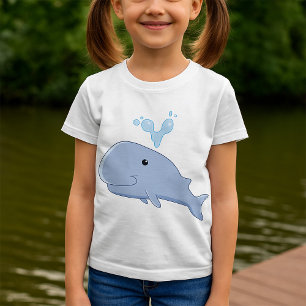 Camiseta Ballena corta con agua salada animal adorable