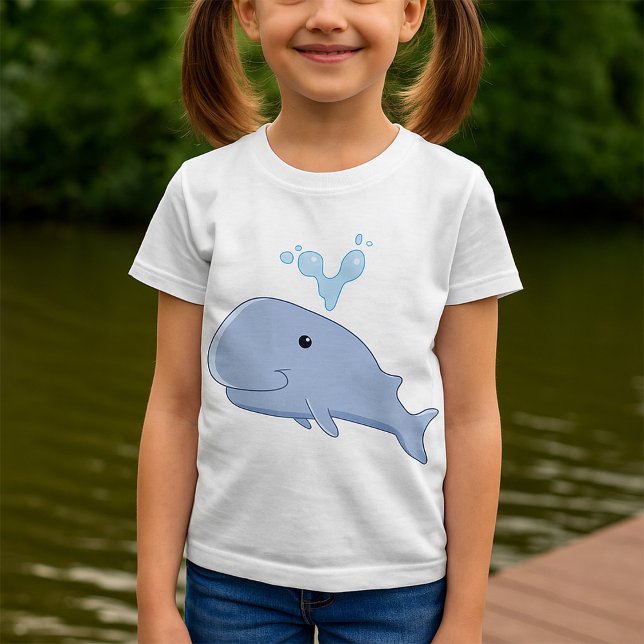 Camiseta Ballena corta con agua salada animal adorable (Subido por el creador)