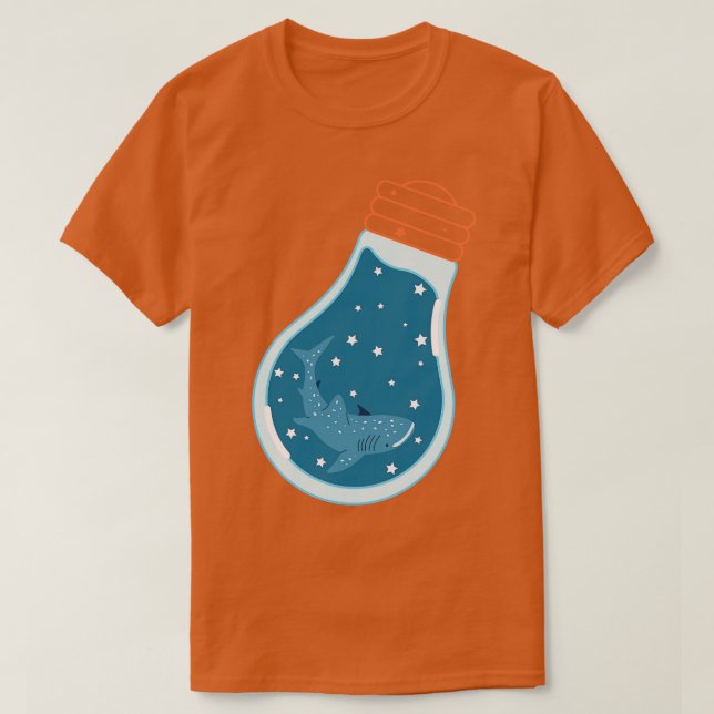 Camiseta Ballena corta con bombilla azul (Diseño del anverso)