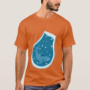Camiseta Ballena corta con bombilla azul