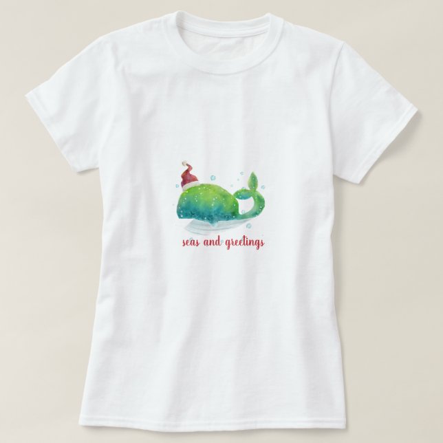 Camiseta Ballena corta con Sombrero de Santa (Diseño del anverso)