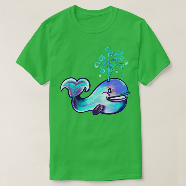Camiseta Ballena de joroba que rocía agua al aire Pl (Diseño del anverso)