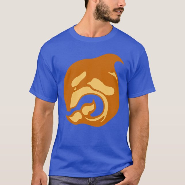 Camiseta ballena de naranja quemada (Anverso)