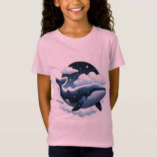 Camiseta ballena de nube flotante con estrellas