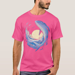 Camiseta Ballena de olas oceánicas Animales que nadan Hermo