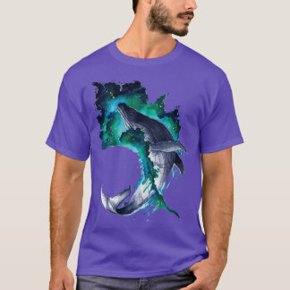 Camiseta Ballena de saltos acuarela 1