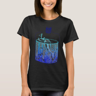 Camiseta Ballena en un frasco - Gradiente azul