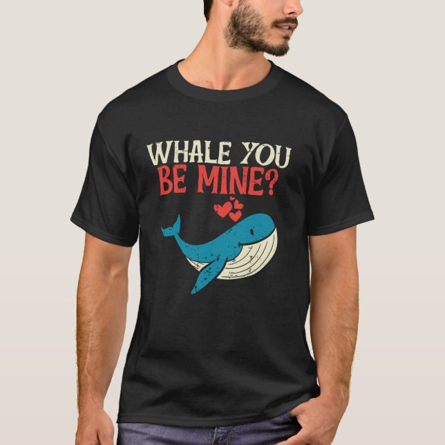 Camiseta Ballena, eres mía graciosa, Día de San Valentín de (Anverso)
