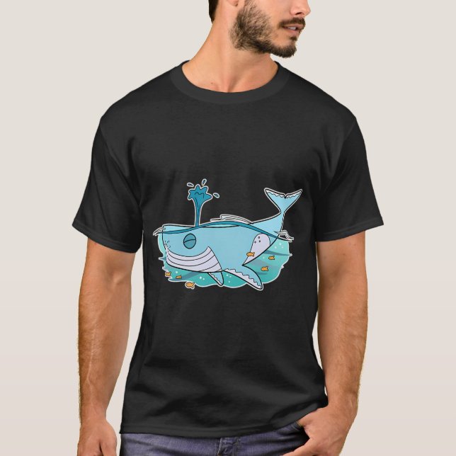 Camiseta Ballena Feliz Nadando (Anverso)