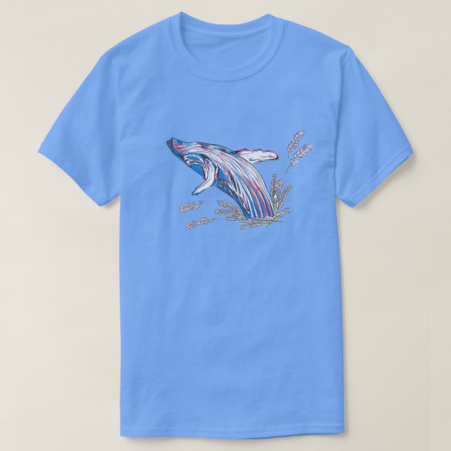 Camiseta Ballena floral (Diseño del anverso)