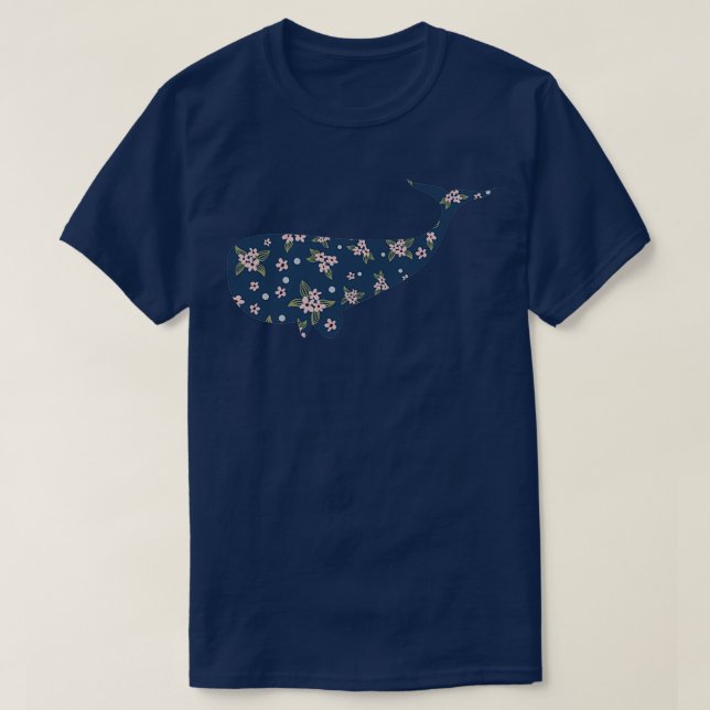 Camiseta Ballena floral 1 (Diseño del anverso)