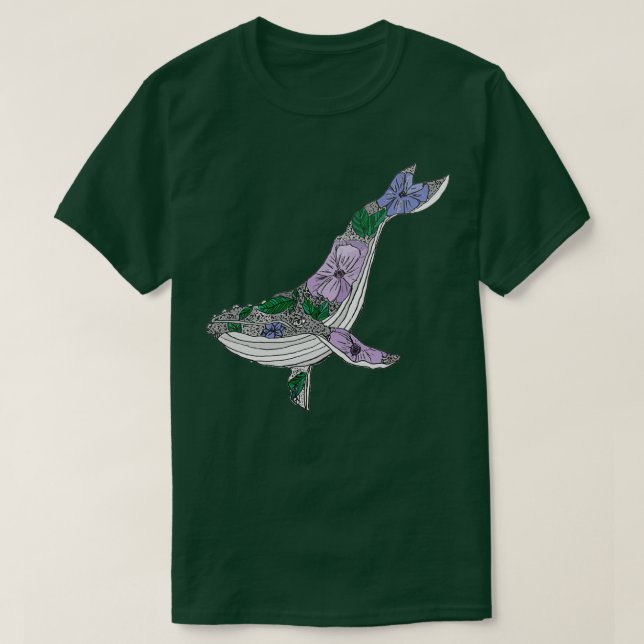 Camiseta Ballena floral 4 (Diseño del anverso)