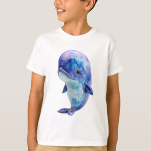 Camiseta Ballena Galaxia Cósmica Acuarela Niños