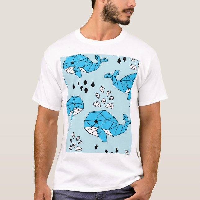 Camiseta Ballena geométrica: patrón sin foco (Anverso)
