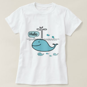Camiseta ballena linda, saluda al mar