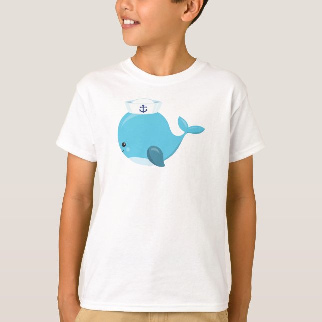 Camiseta Ballena marinera, ballena dulce, ballena pequeña,  (Anverso)
