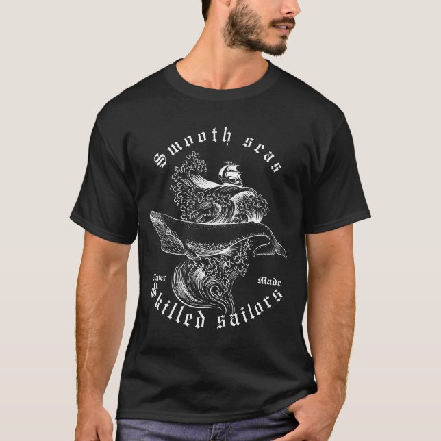 Camiseta Ballena Náutica de marinero liso (Anverso)