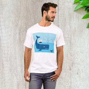 Camiseta Ballena náutica y barco de vela Mar azul océano