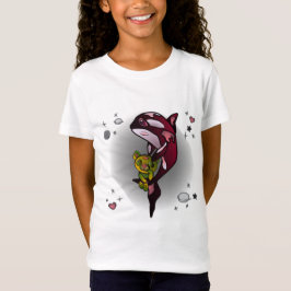 Camiseta Ballena orca con oso de peluche en diseño gráfico 