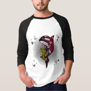 Camiseta Ballena orca con oso de peluche en diseño gráfico