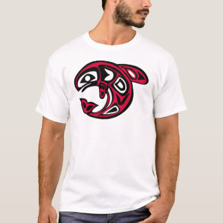 Camiseta Ballena orca nativa norteamericana, rojo brillante