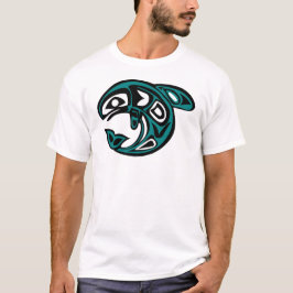 Camiseta Ballena orca nativa norteamericana, turquesa