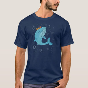 Camiseta Ballena Rey con Corona Arte Popular Oceánico Cap