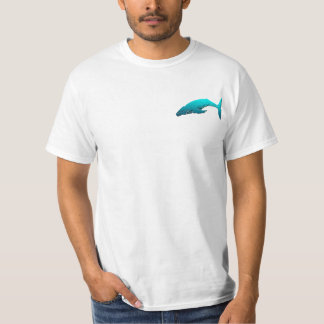 Camiseta Ballena trasera de la chepa - azul