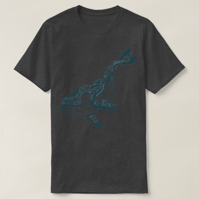 Camiseta Ballena Tribal Spirit Dark (Diseño del anverso)