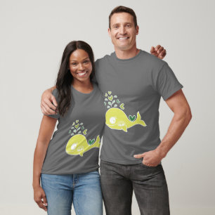 Camiseta Ballena Verde Extraña Con Bebés Gemelos