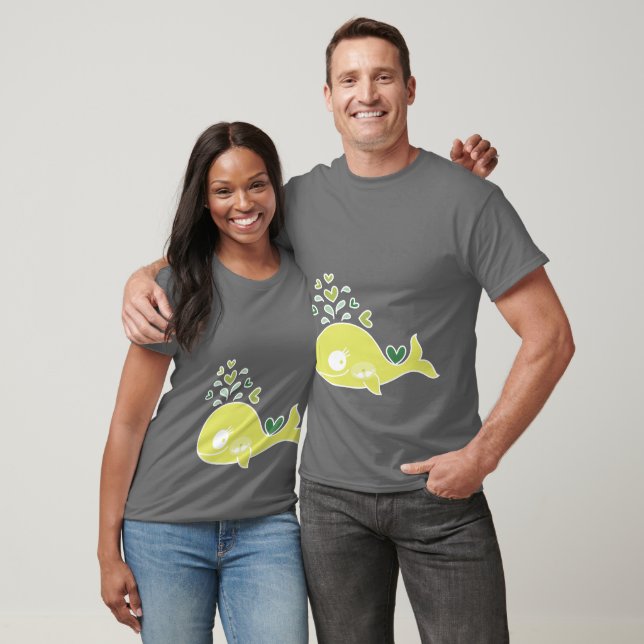 Camiseta Ballena Verde Extraña Con Bebés Gemelos (Unisexo)
