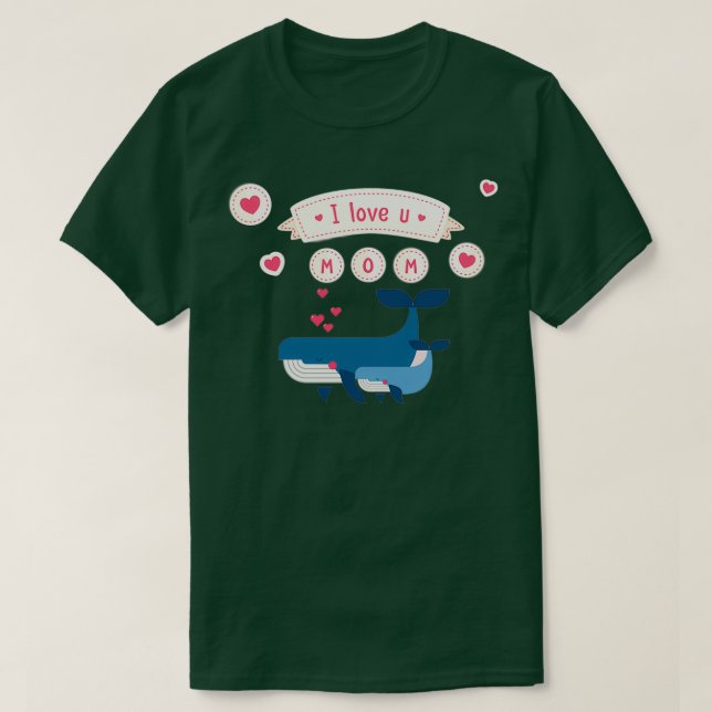Camiseta Ballena y bebé de ballena querida madre (Diseño del anverso)