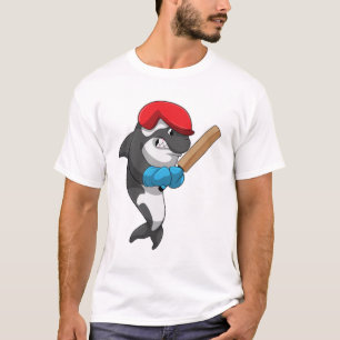 Camiseta Ballenas asesinas en Cricket con bate de críquet