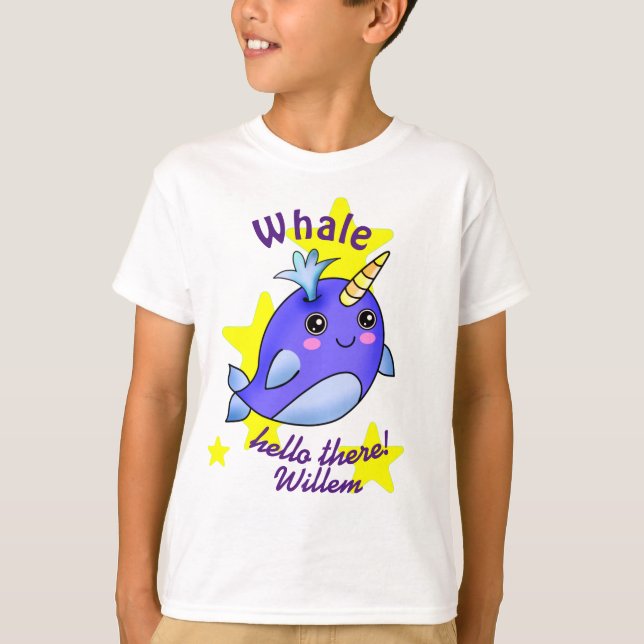 Camiseta Ballenas azules saludan ahí con bonitas estrellas  (Anverso)