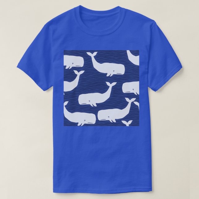 Camiseta Ballenas azules y blancas (Diseño del anverso)